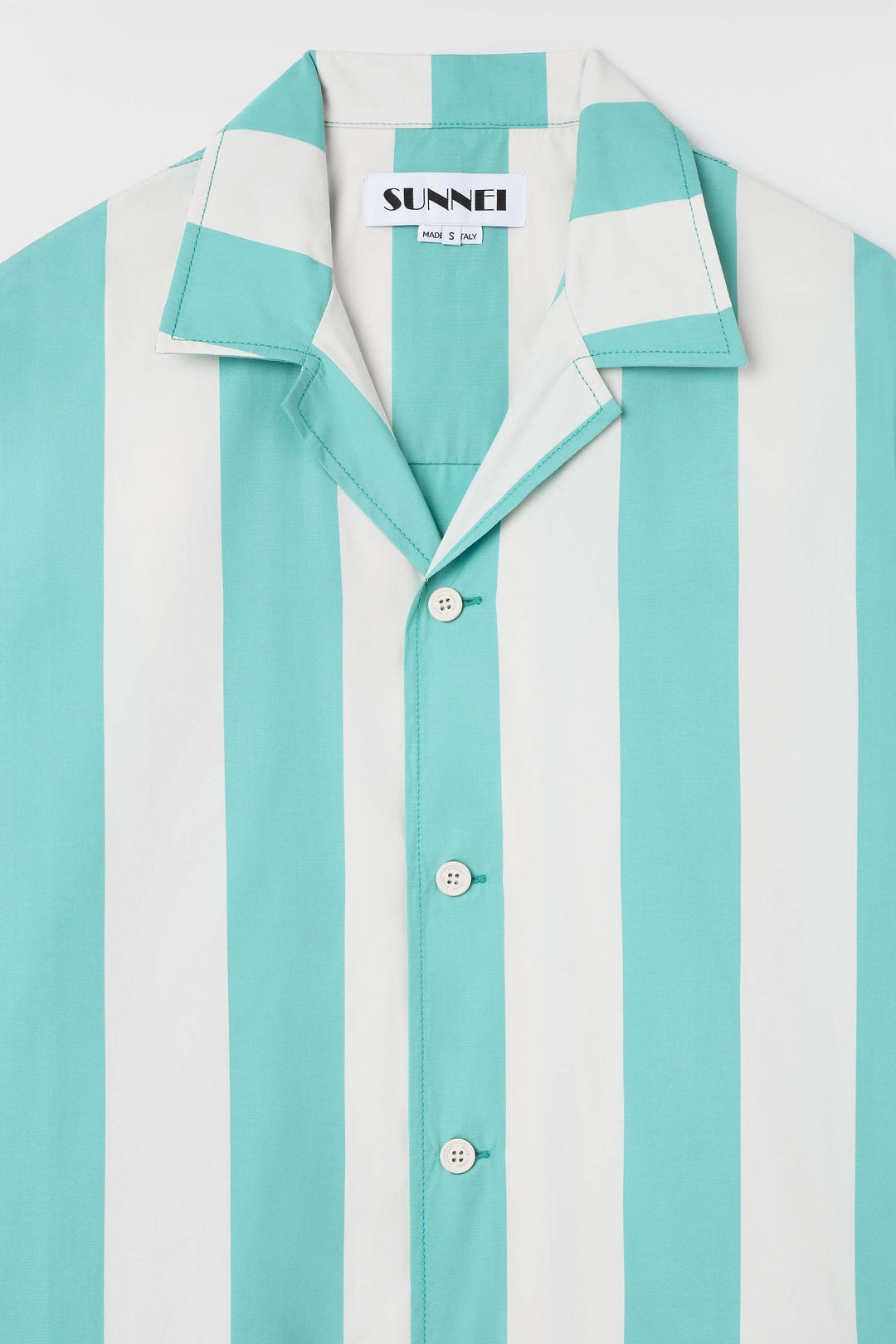 SHORTSLEEVE SHIRT / off white & green stripes - 5