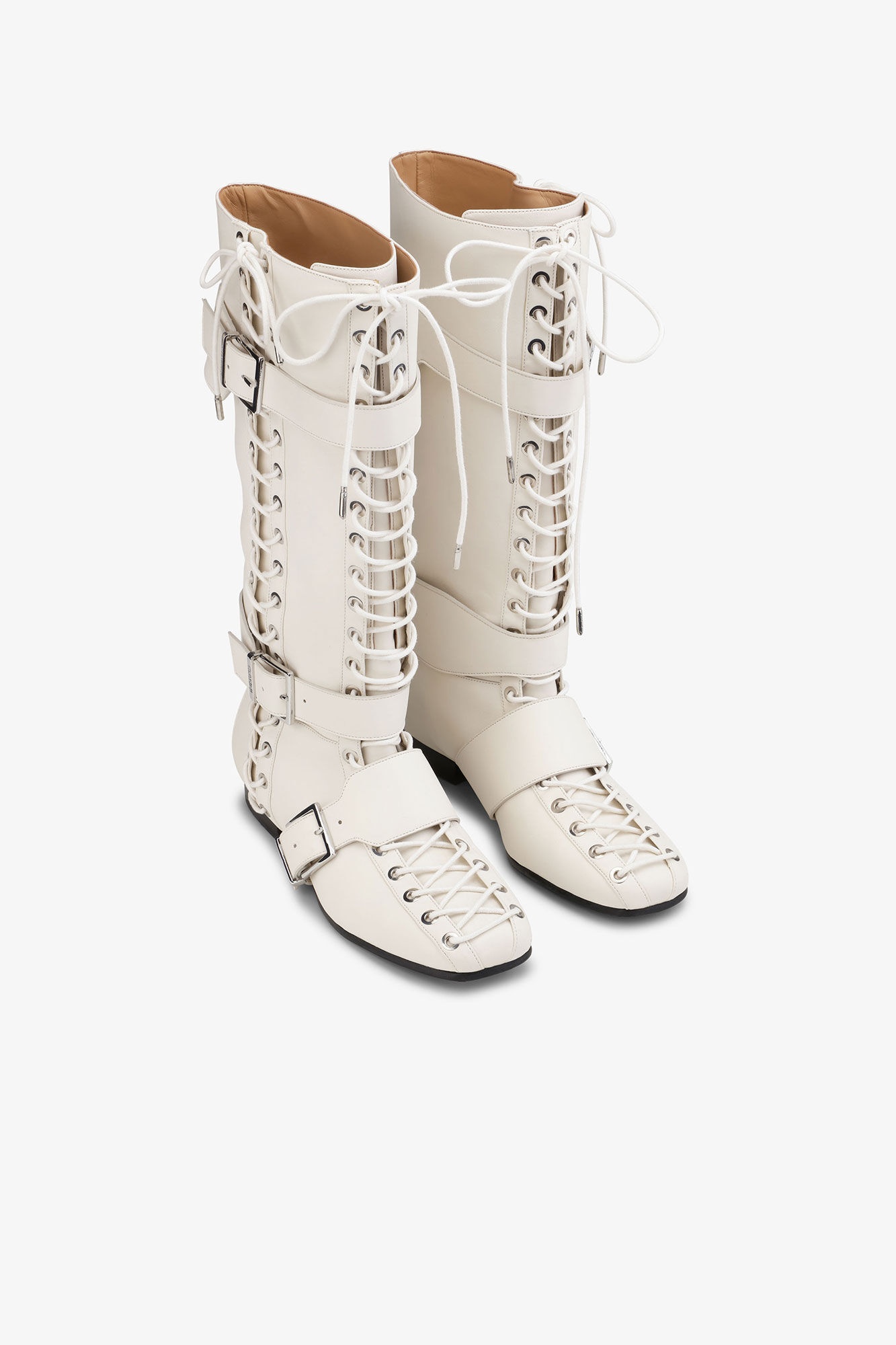 OFF-WHITE LACE-UP HIGH BOOTS - 2