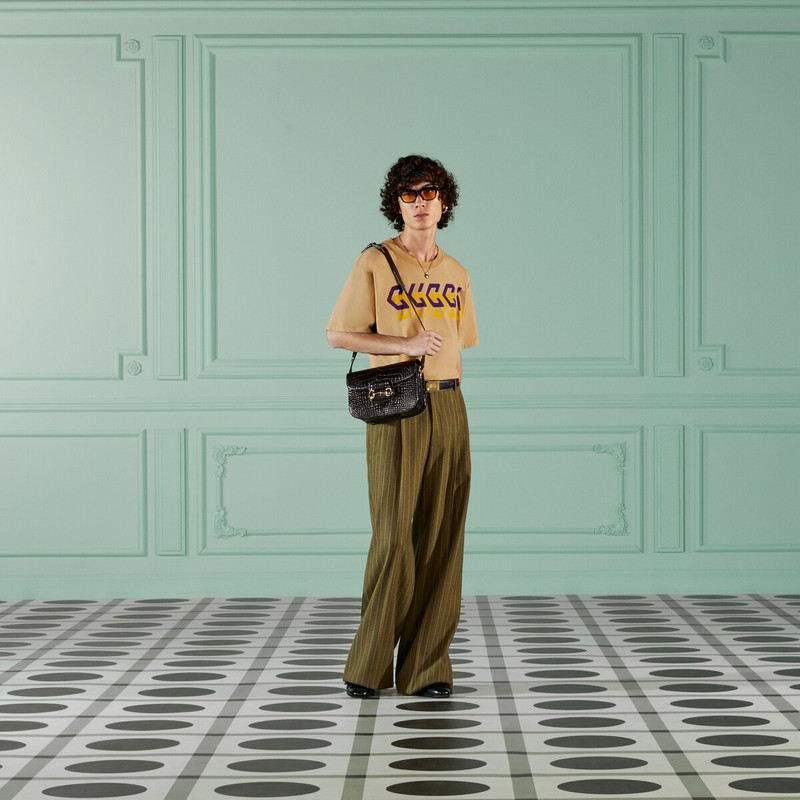 GUCCI Cotton jersey T-shirt with Gucci print outlook