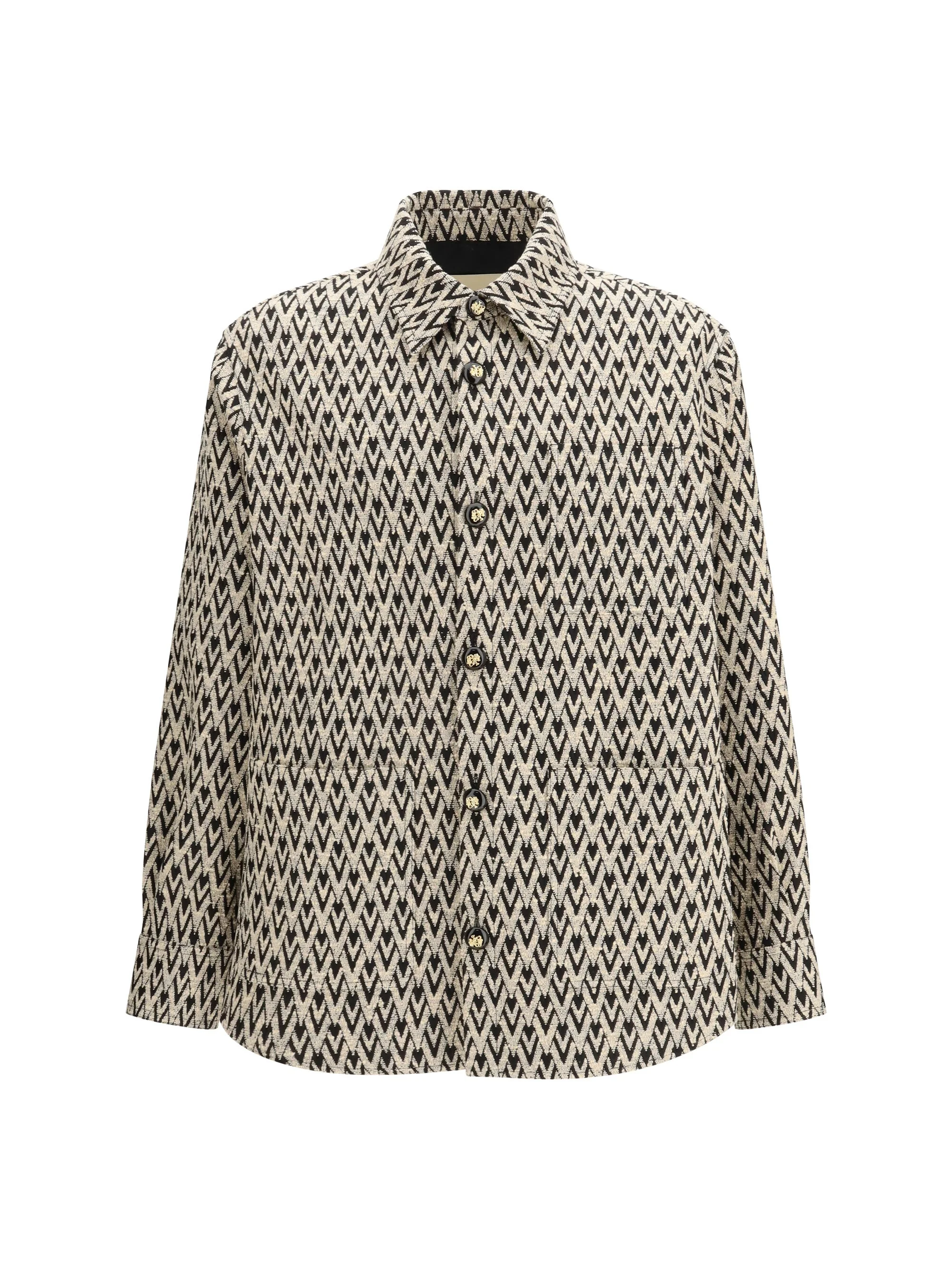 Valentino Mixed Cotton Jacquard Toute La V Jacket - 1