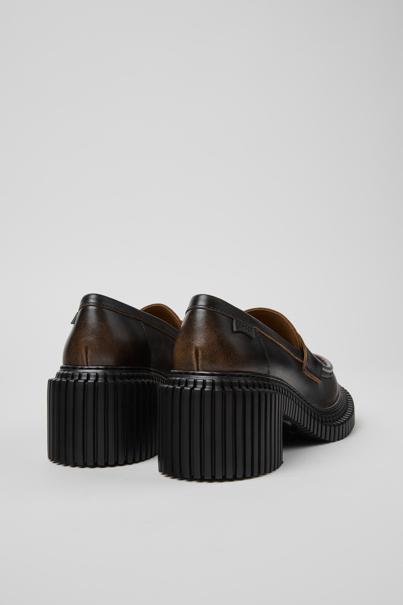 CAMPERLAB Black and Brown Leather Moccasin Nautical Shoes for Men. outlook