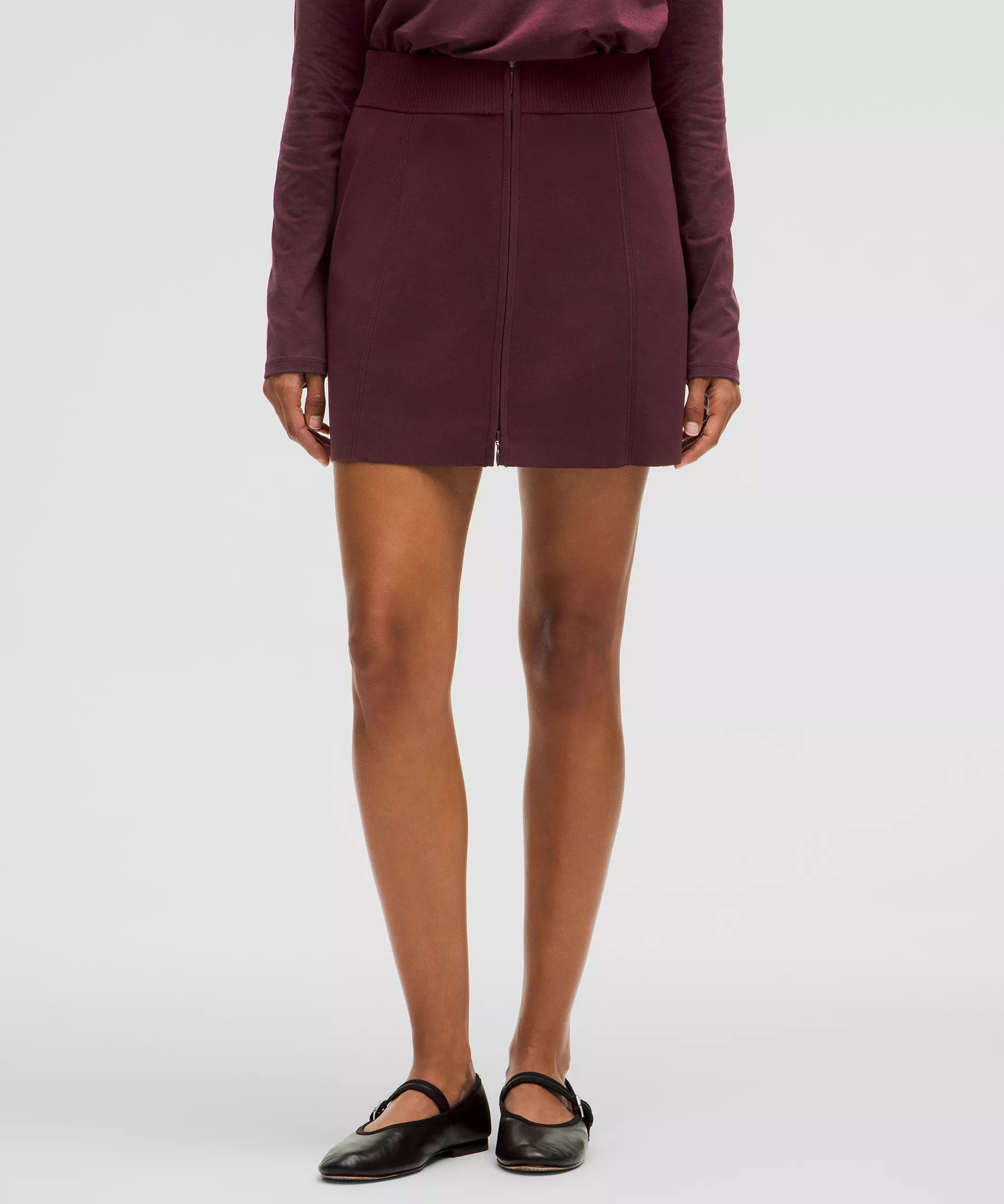 Ribbed-Knit Mini Skirt - 1