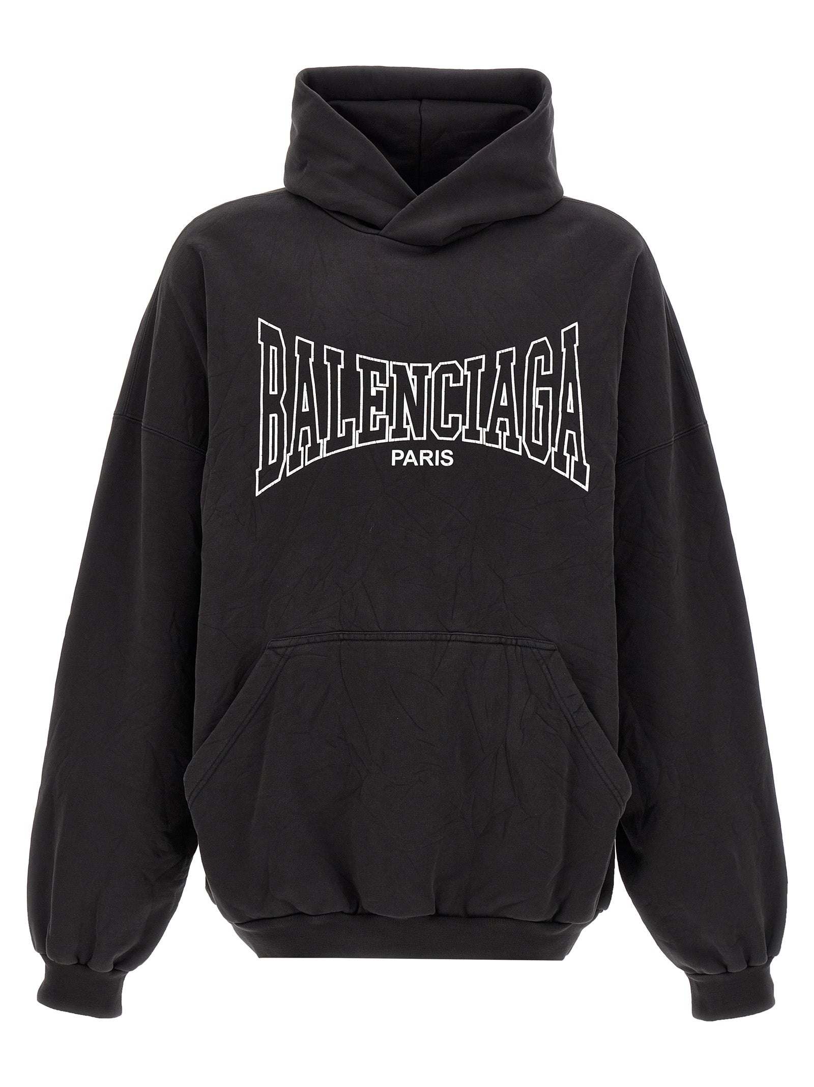 Logo Print Hoodie Sweatshirt Black - 1