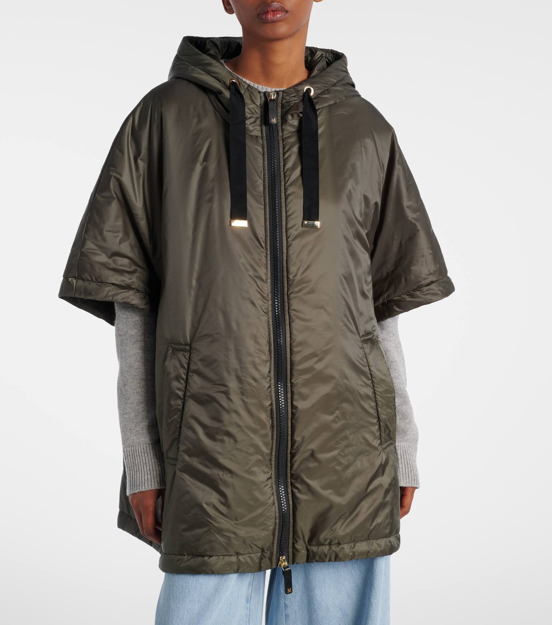The Cube Greenci padded canvas cape - 5