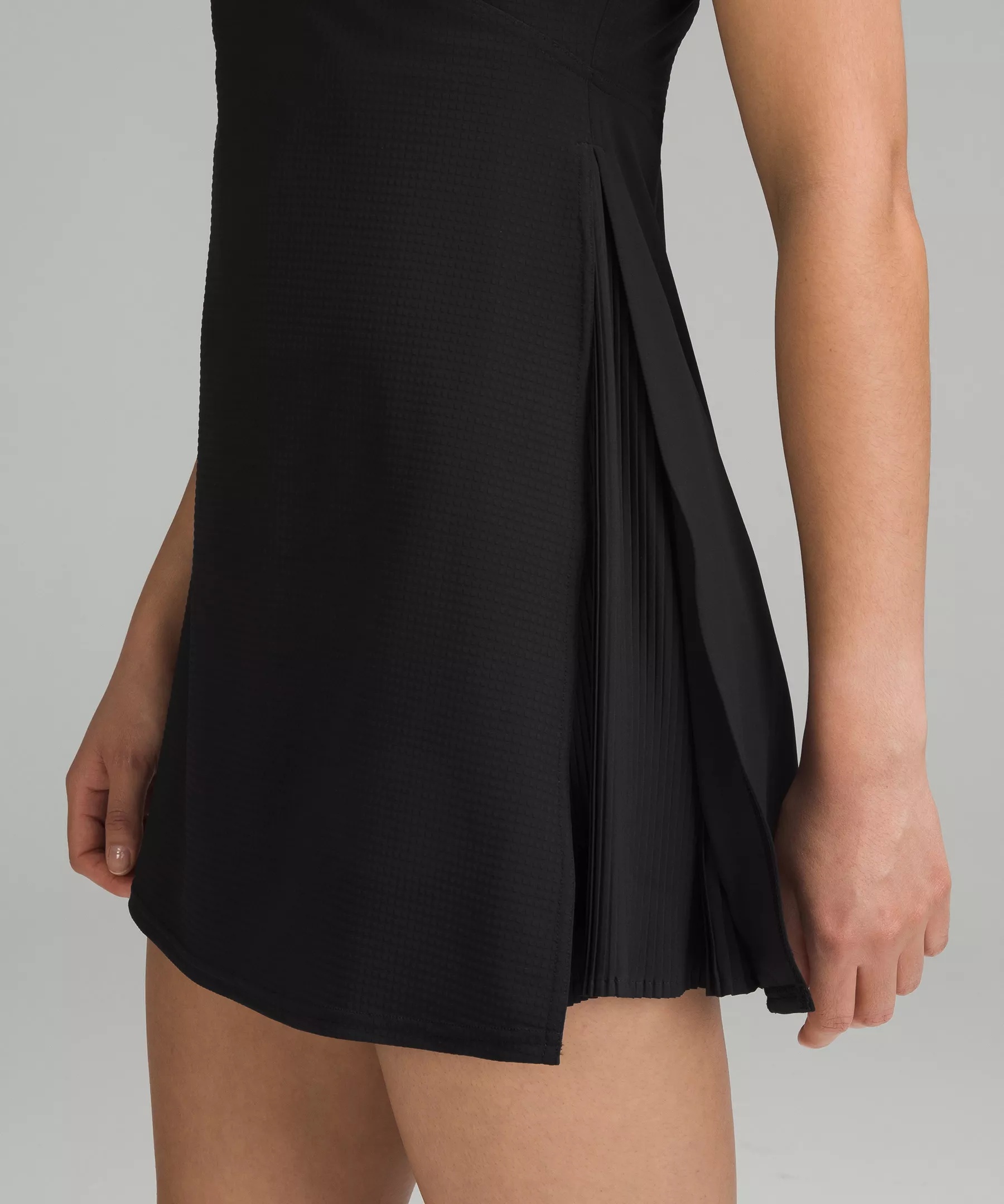 Grid-Texture Sleeveless Linerless Tennis Dress - 4
