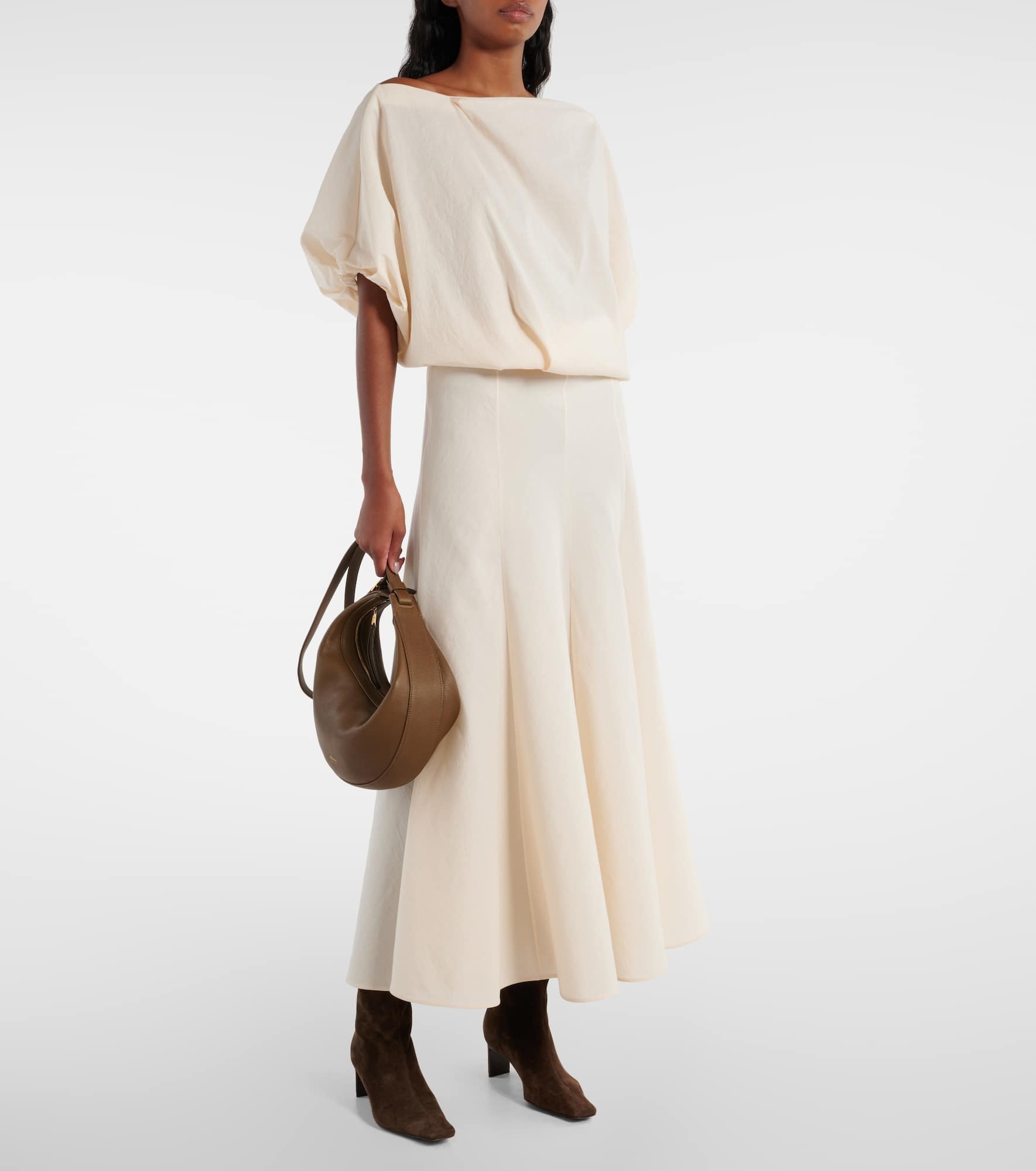 Lenno silk and cotton maxi skirt - 2