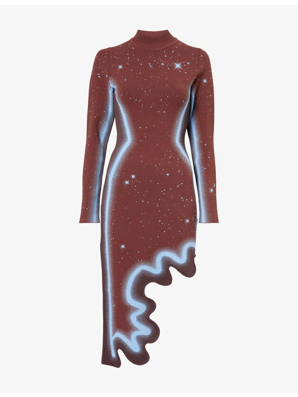 Dobby Stretch-Knit Midi Dress - 1
