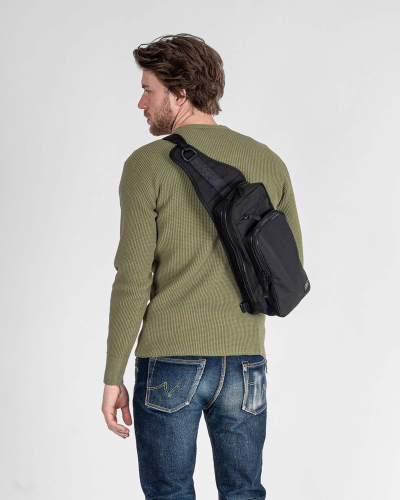 Iron Heart POR-HYB-SSB-BLK Porter - Yoshida & Co. - Hybrid Sling Shoulder Bag - Black outlook