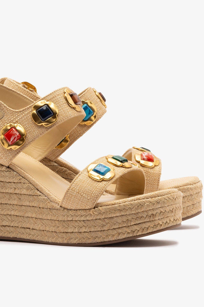 Milan Gioiello Espadrille In Beige Raffia 4