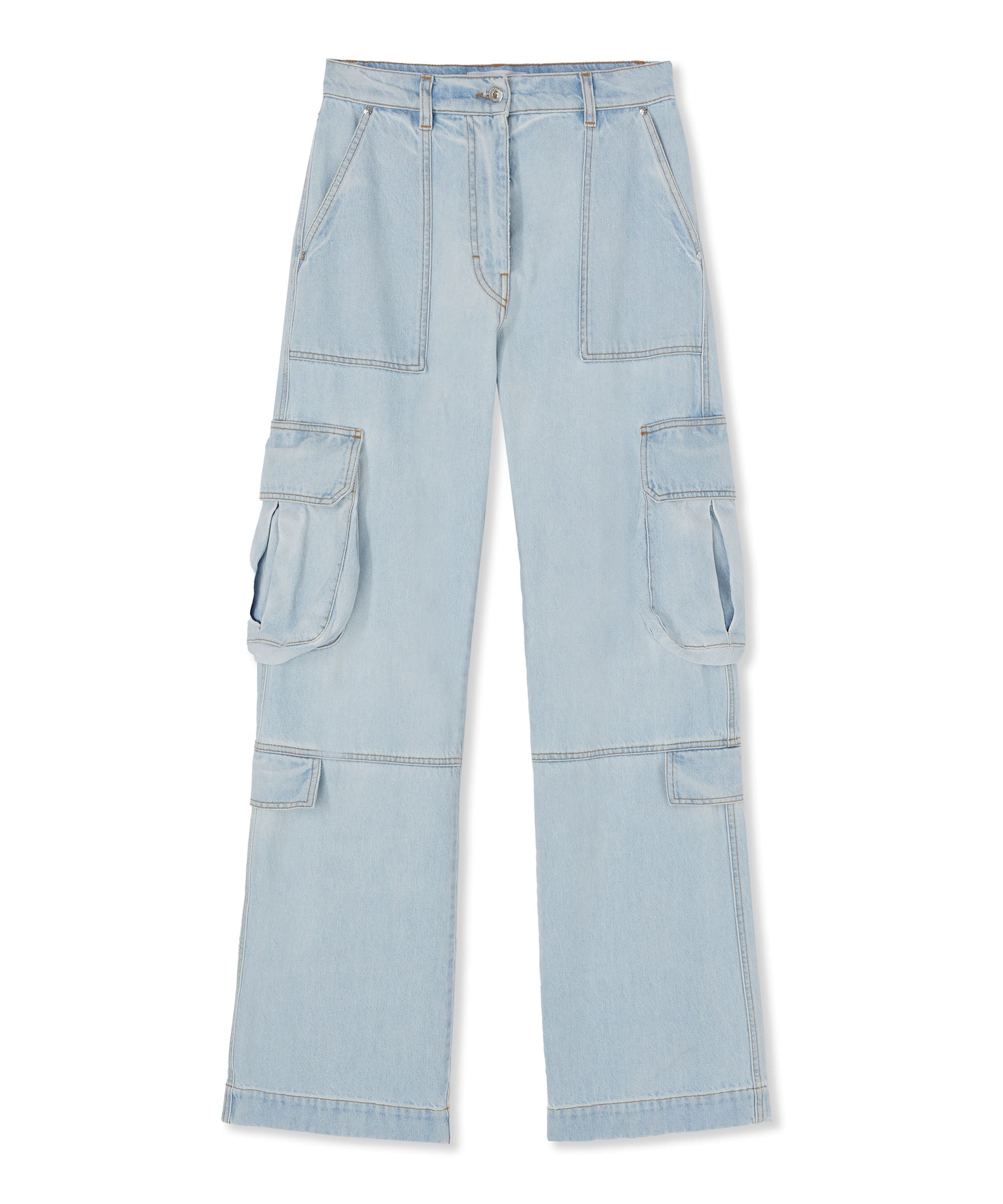 Light denim cargo pants - 1