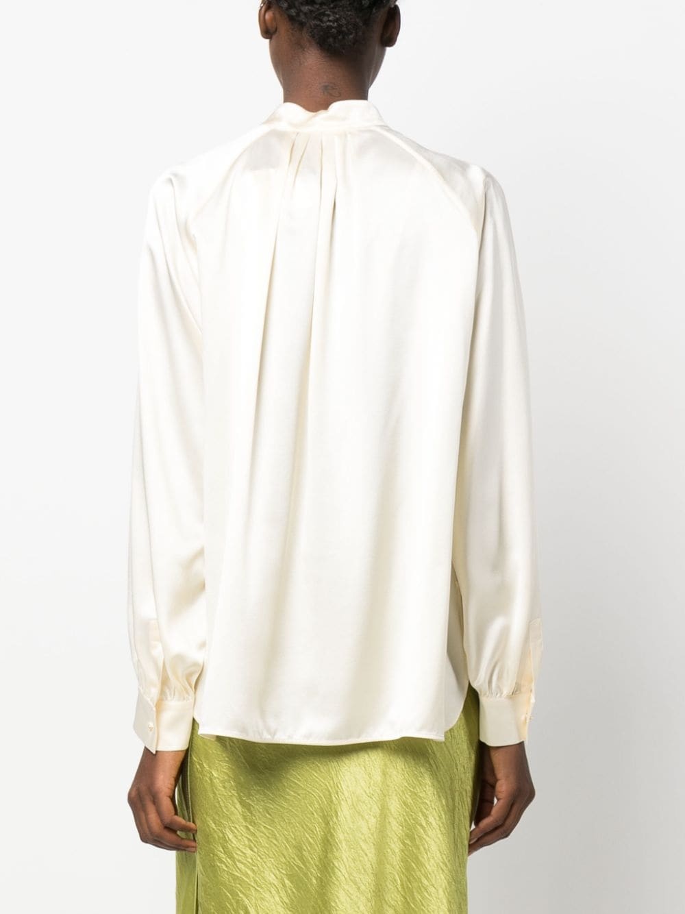 tie-fastening silk blouse - 4