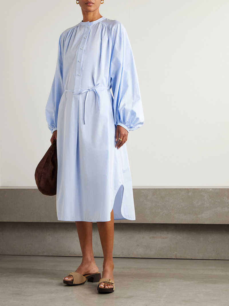 Loulou de Saison Vitti Oversized Belted Cotton-poplin Midi Dress outlook