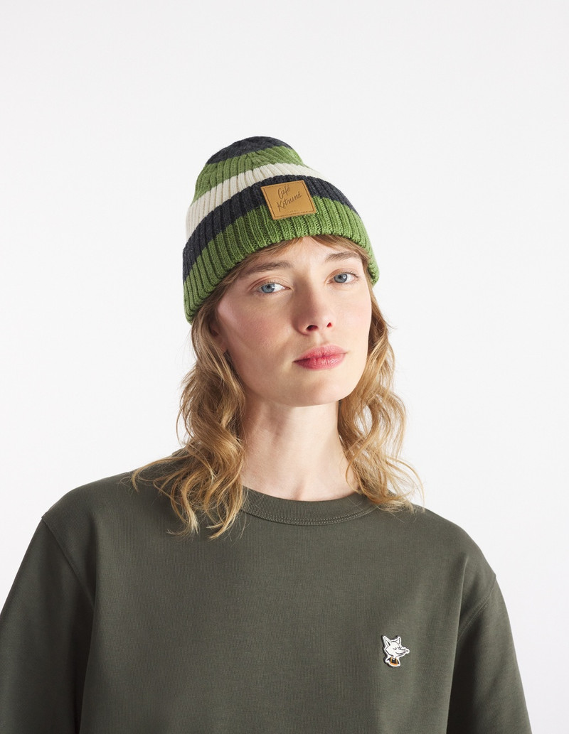 Maison Kitsuné CAFE KITSUNE STRIPED BEANIE outlook