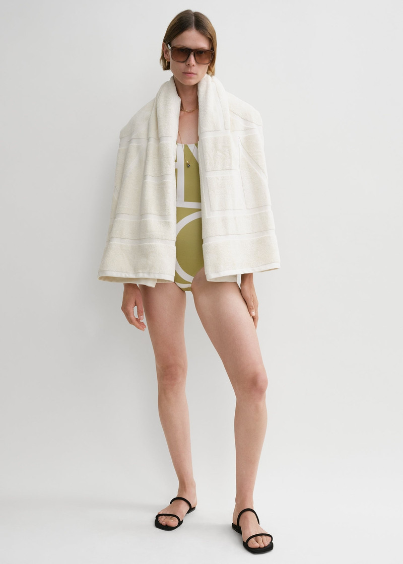 Monogram jacquard towel off white 3