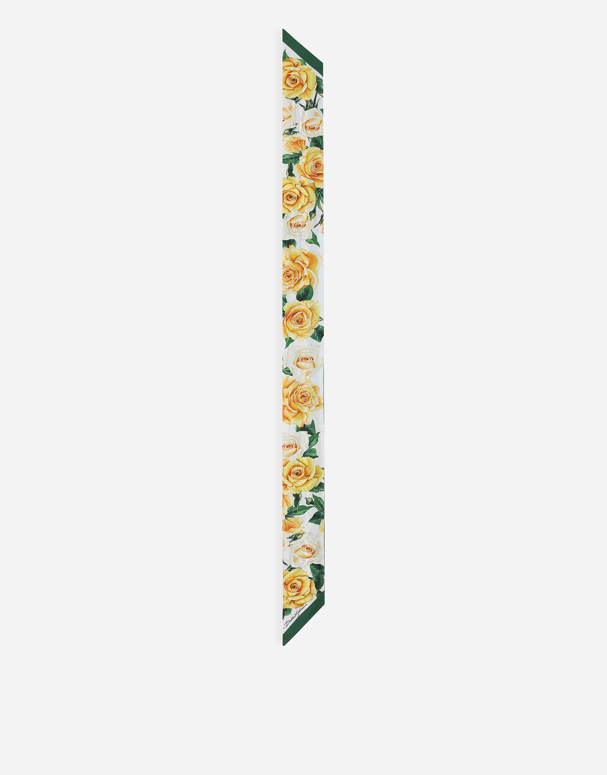 Twill headscarf with yellow rose print - 1
