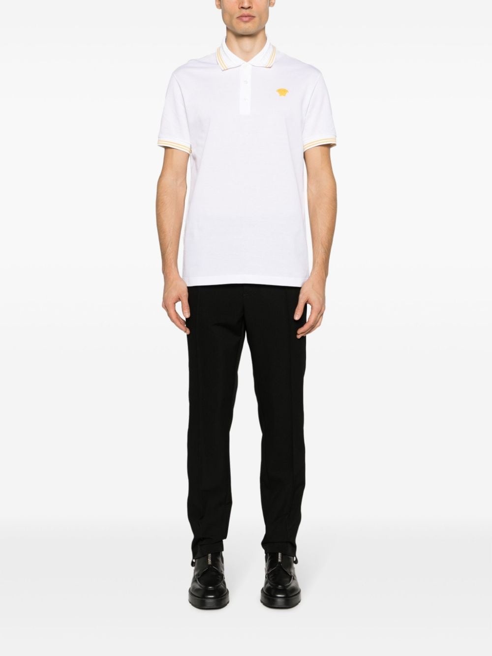 Medusa Head-embroidered cotton polo shirt - 2