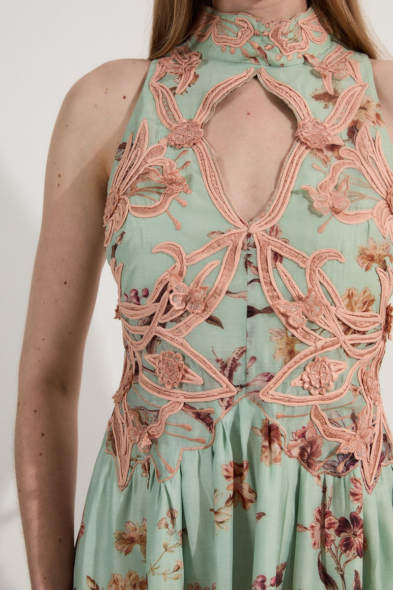 KAREN MILLEN Petite Floral Applique Lace Maxi Dress outlook