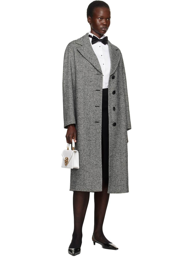 Dolce & Gabbana Gray Mixed Wool Coat outlook