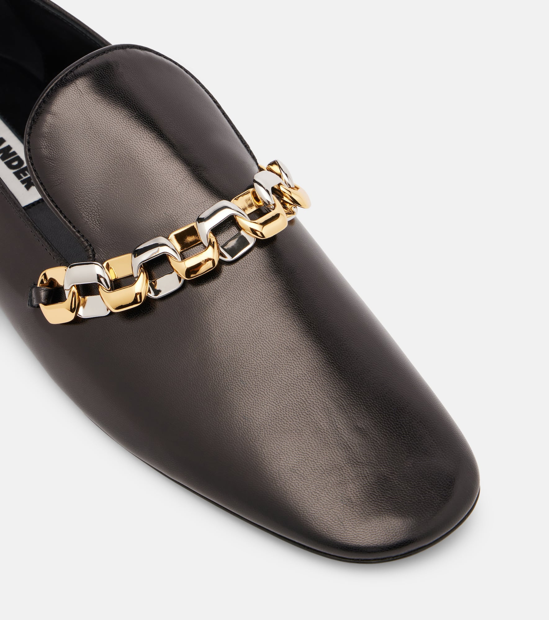 Chain-detail leather loafers - 5
