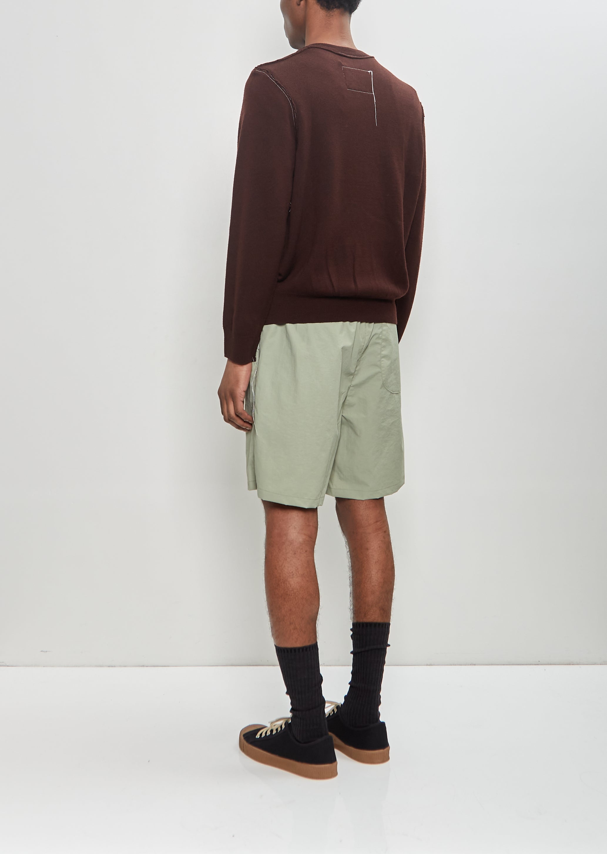 Frankenstein V-Neck Sweater — Brown - 3