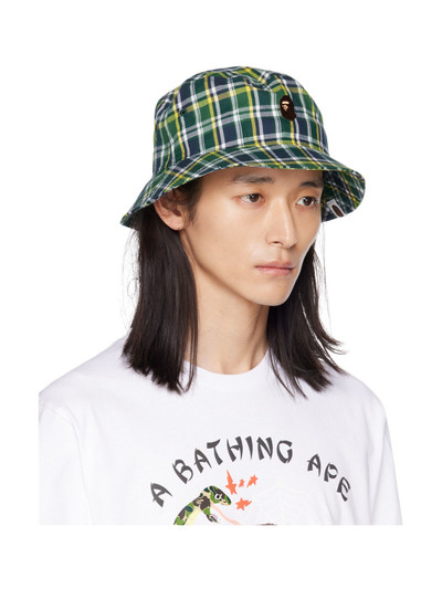 A BATHING APE® Green Check Bucket Hat outlook