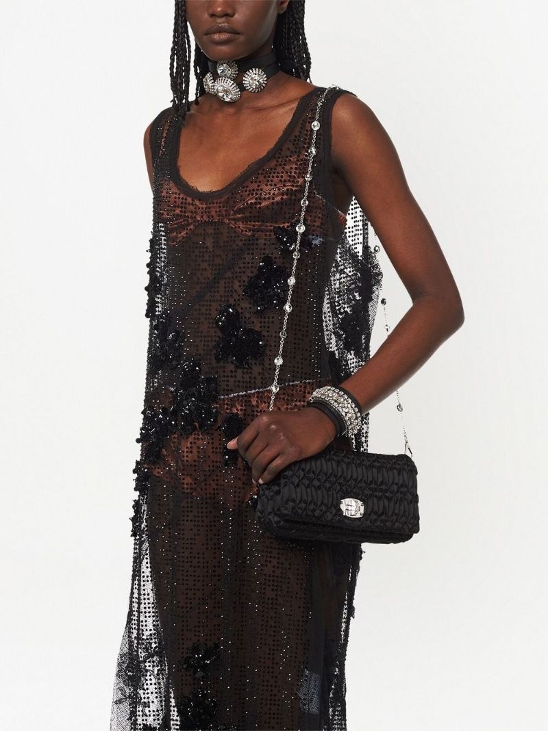 quilted satin shoulder bag - 7