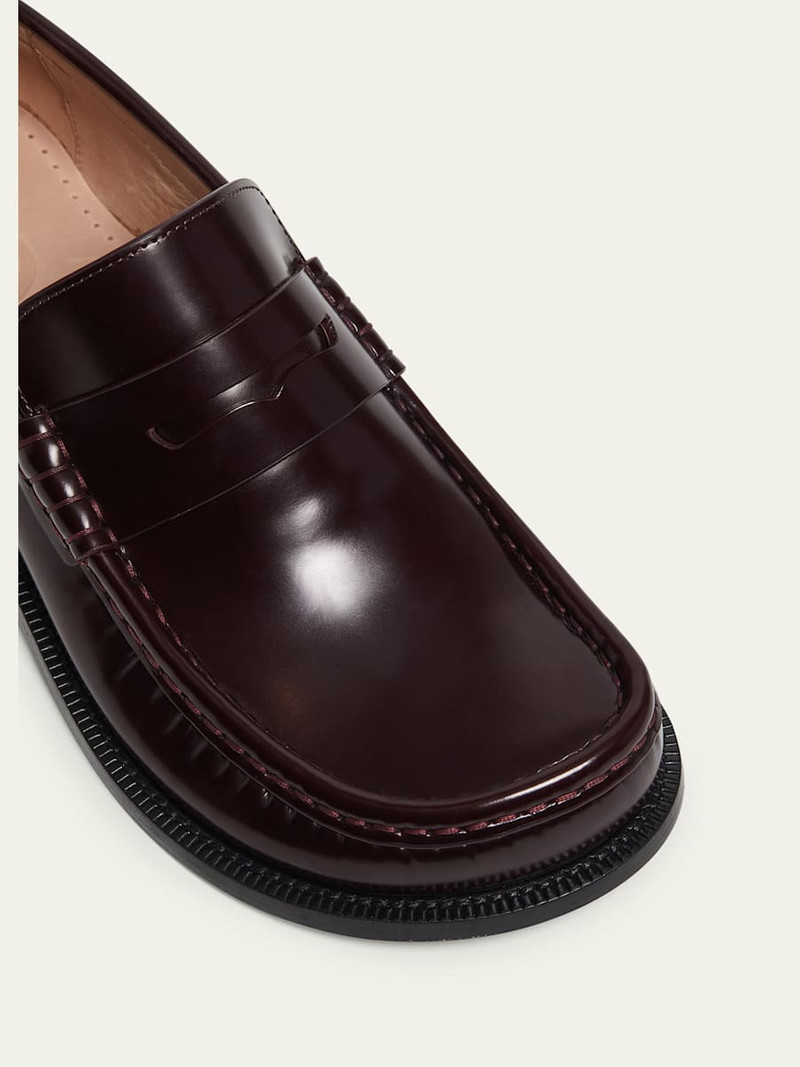 Loewe Campo Leather Penny Loafers outlook