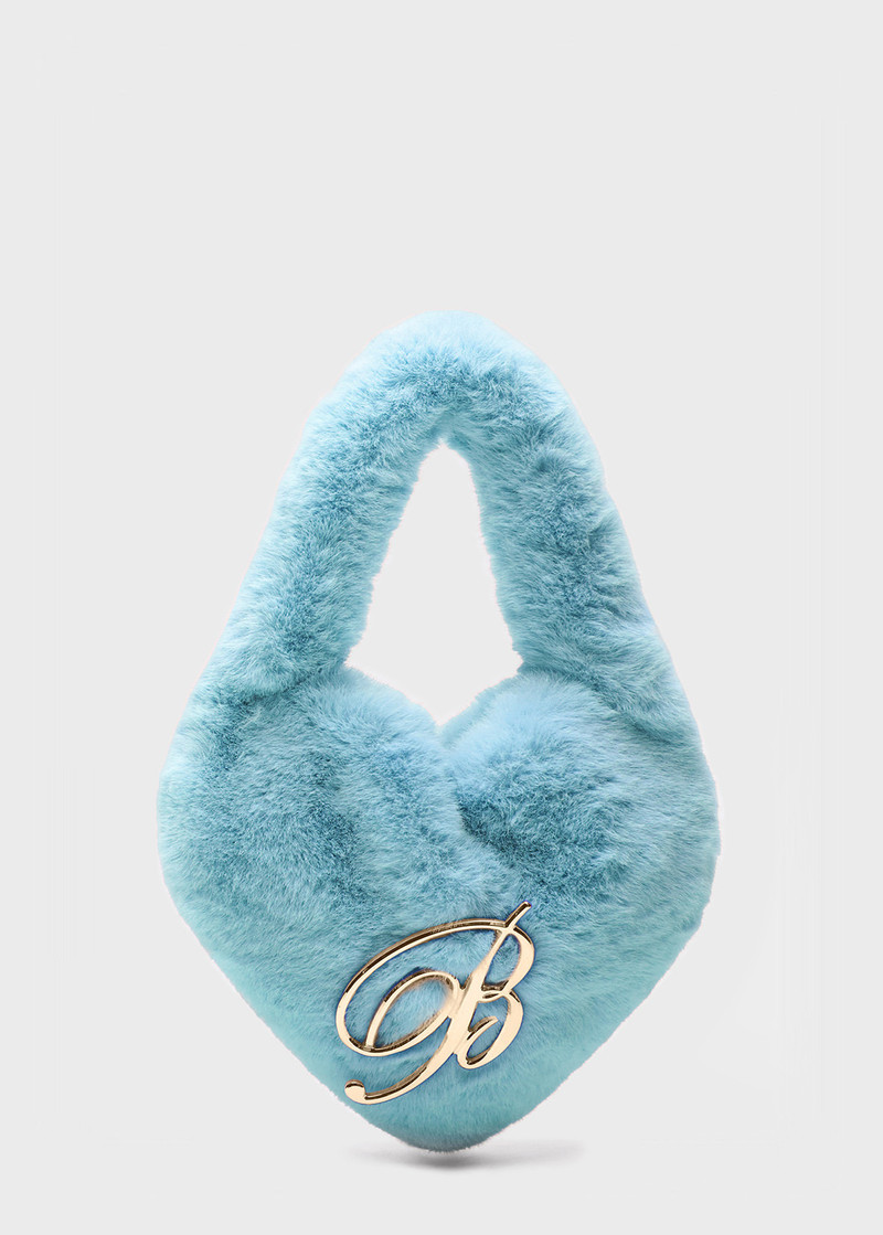 HEART BAG IN FAUX FUR WITH B MONOGRAM PIN 1