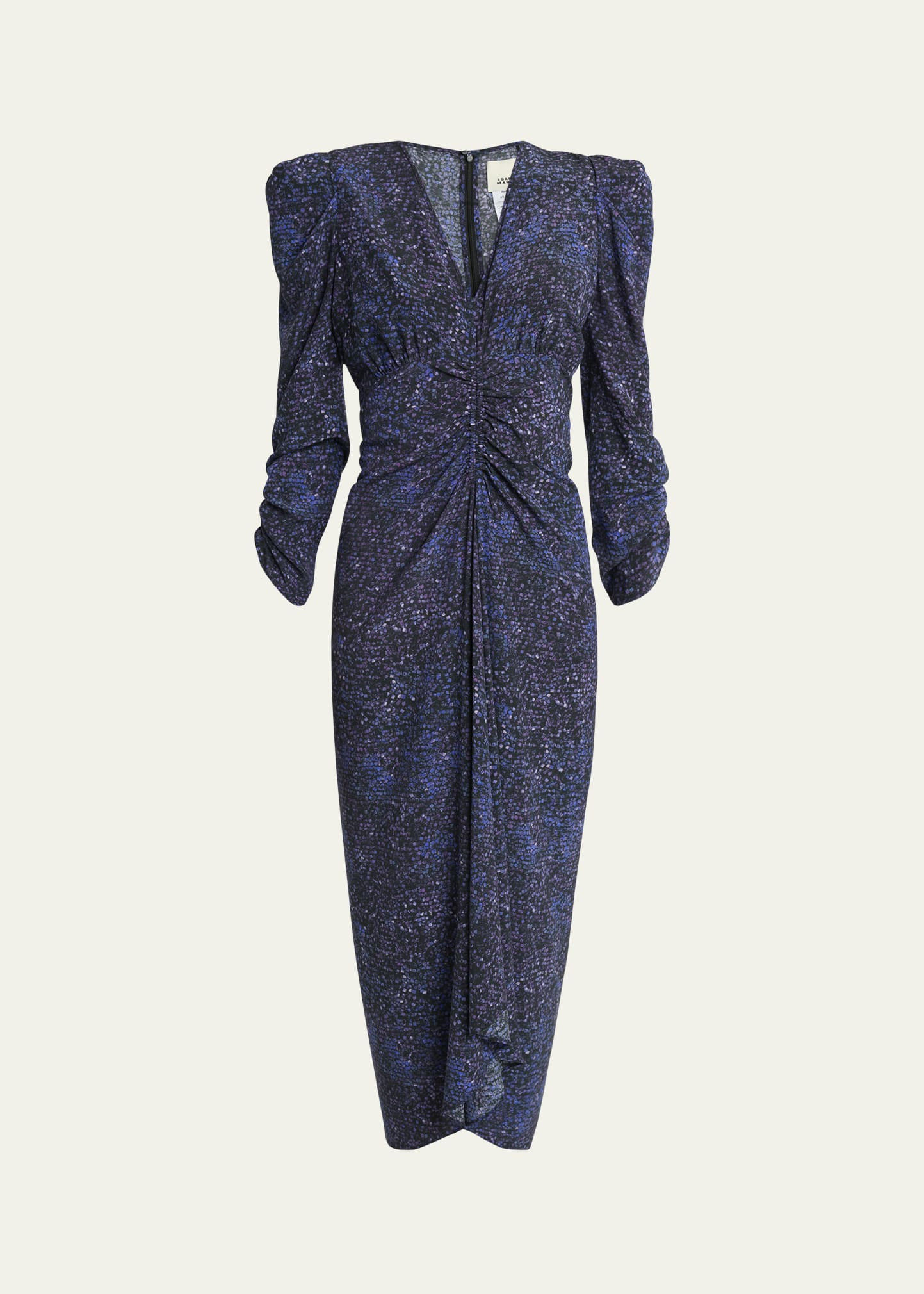 Albini Mosaic Ruched Stretch Silk Dress - 1