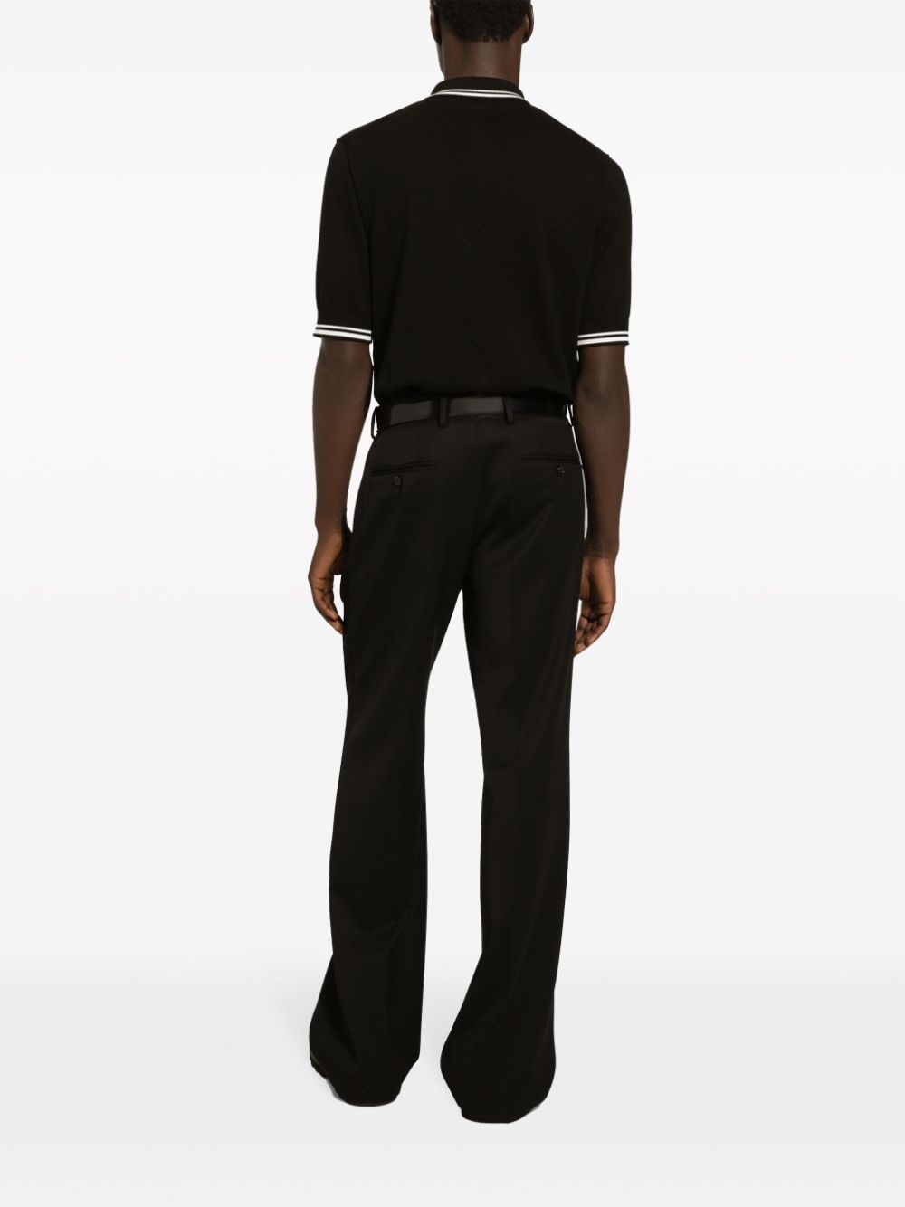 logo-embroidered stripe-detail polo shirt - 4
