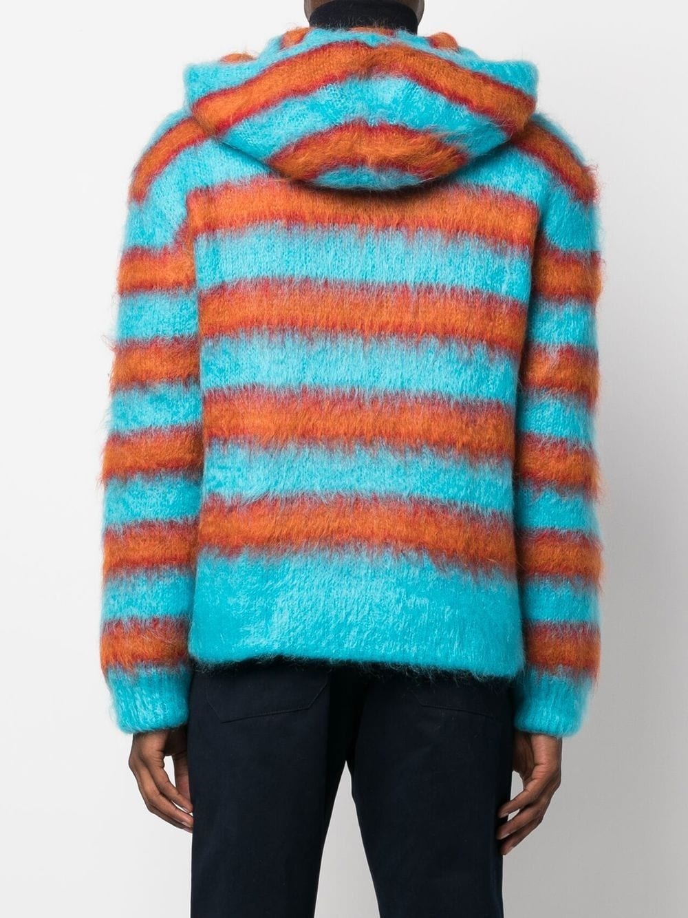 striped knitted hoodie - 4