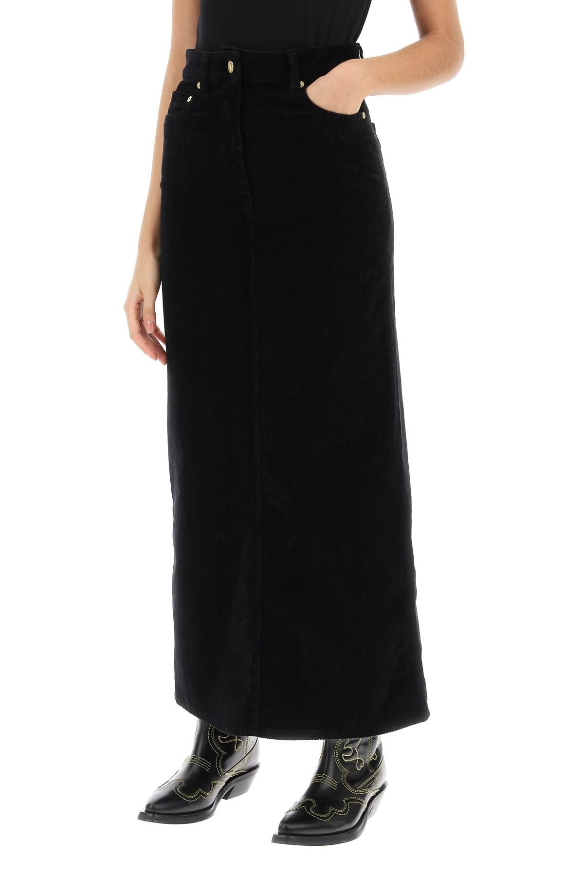 Corduroy Column Skirt - 4