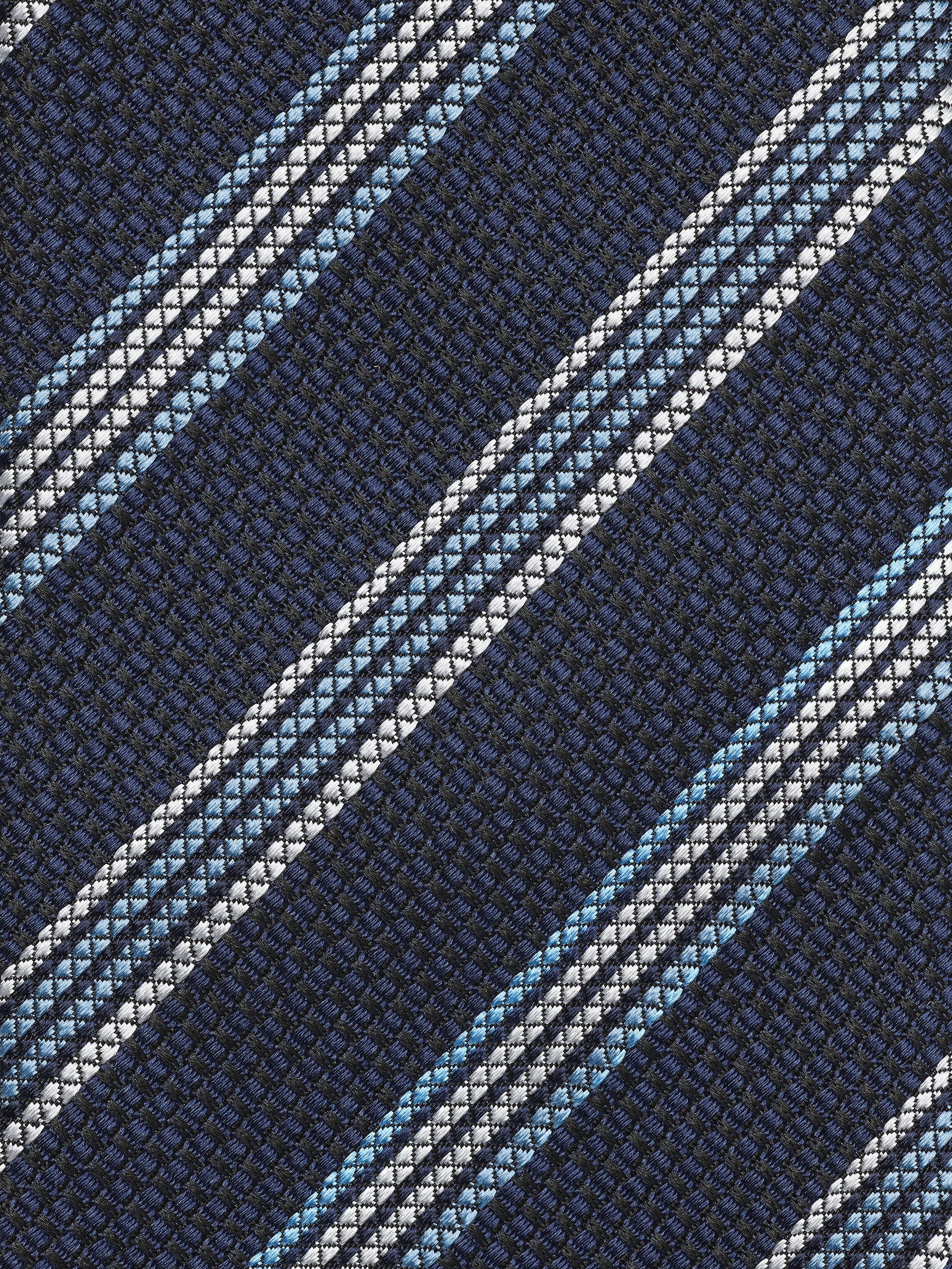 DARK BLUE SILK TIE - 2