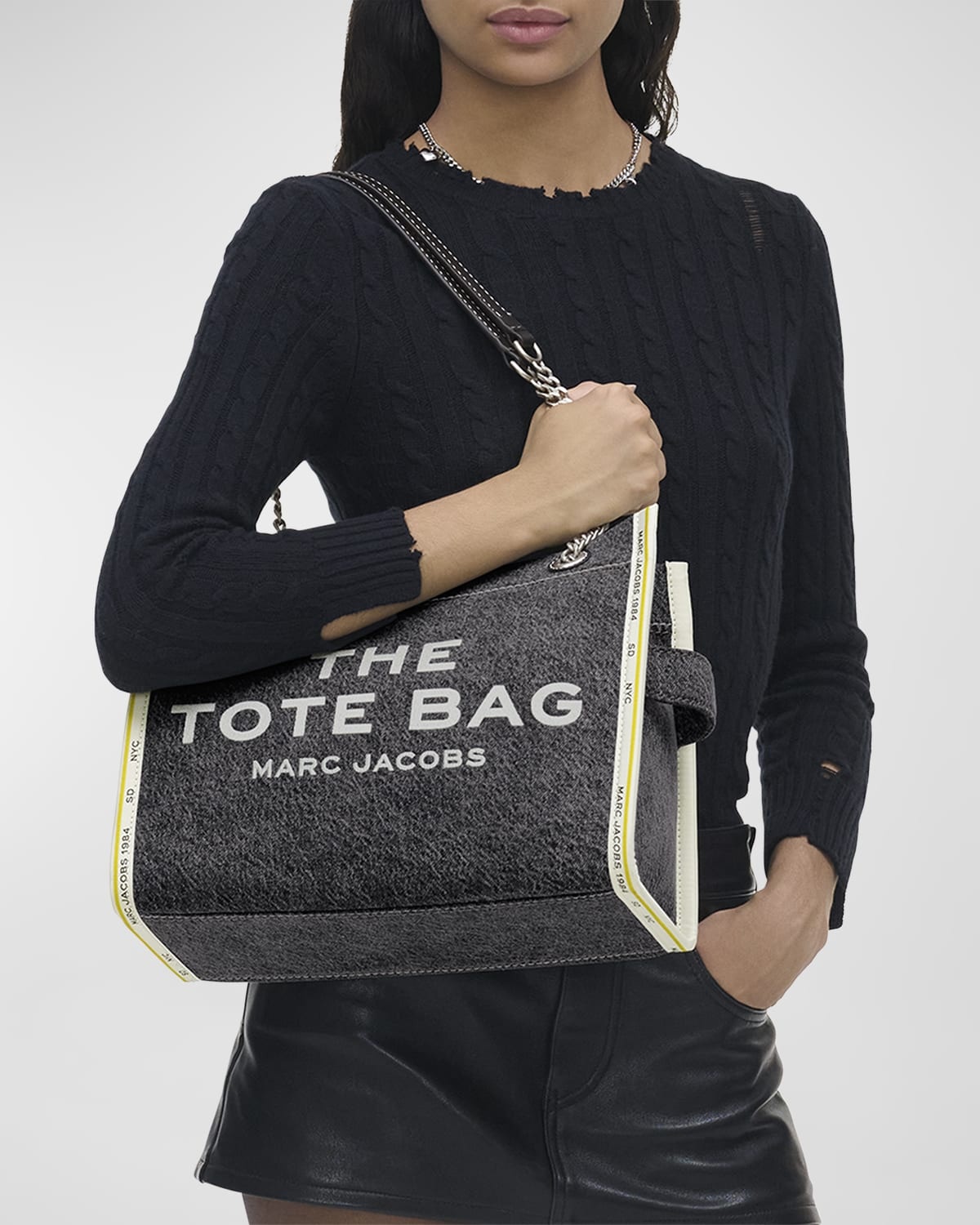 The Denim Chain Medium Tote Bag - 2