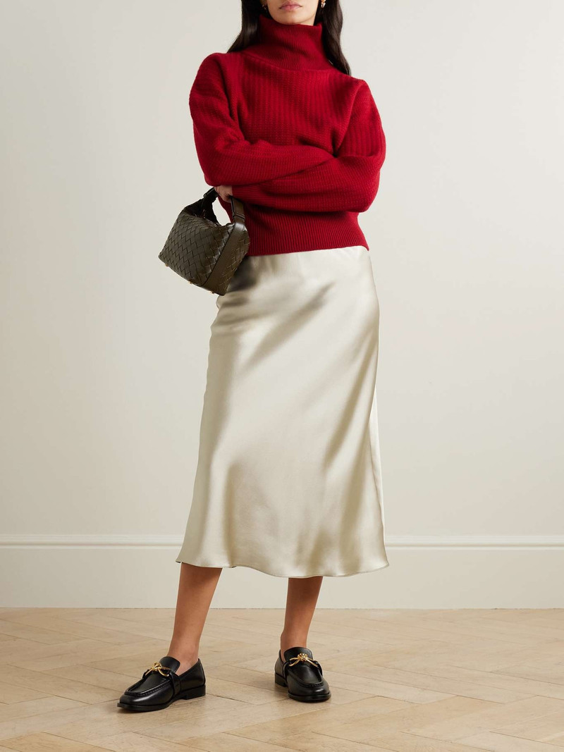 Max Mara Carnet silk-satin midi skirt Beige outlook