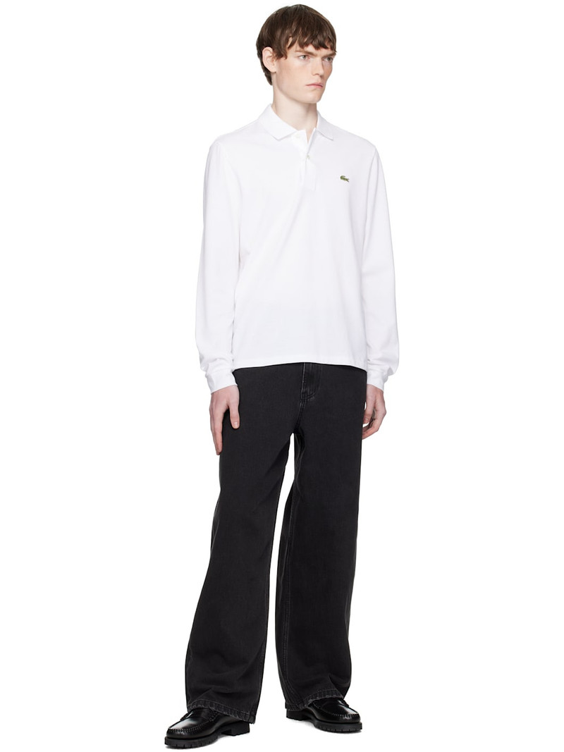 LACOSTE White Classic Fit Long Sleeve L.12.12 Polo outlook