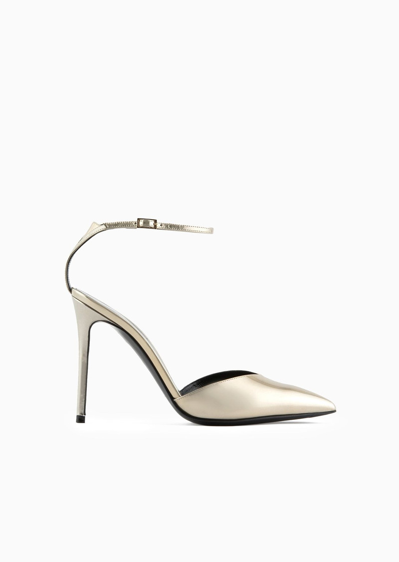 Metallic patent leather court shoes 1