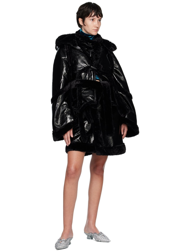 OTTOLINGER Black Wrapped Faux-Leather Miniskirt outlook