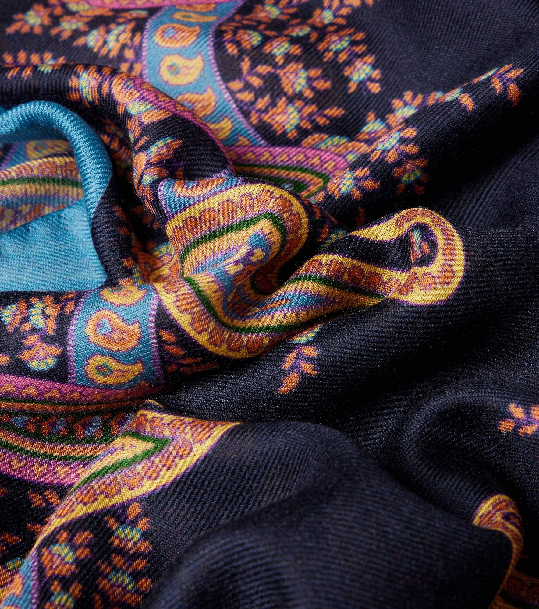 Floral wool cashmere and silk scarf - 3