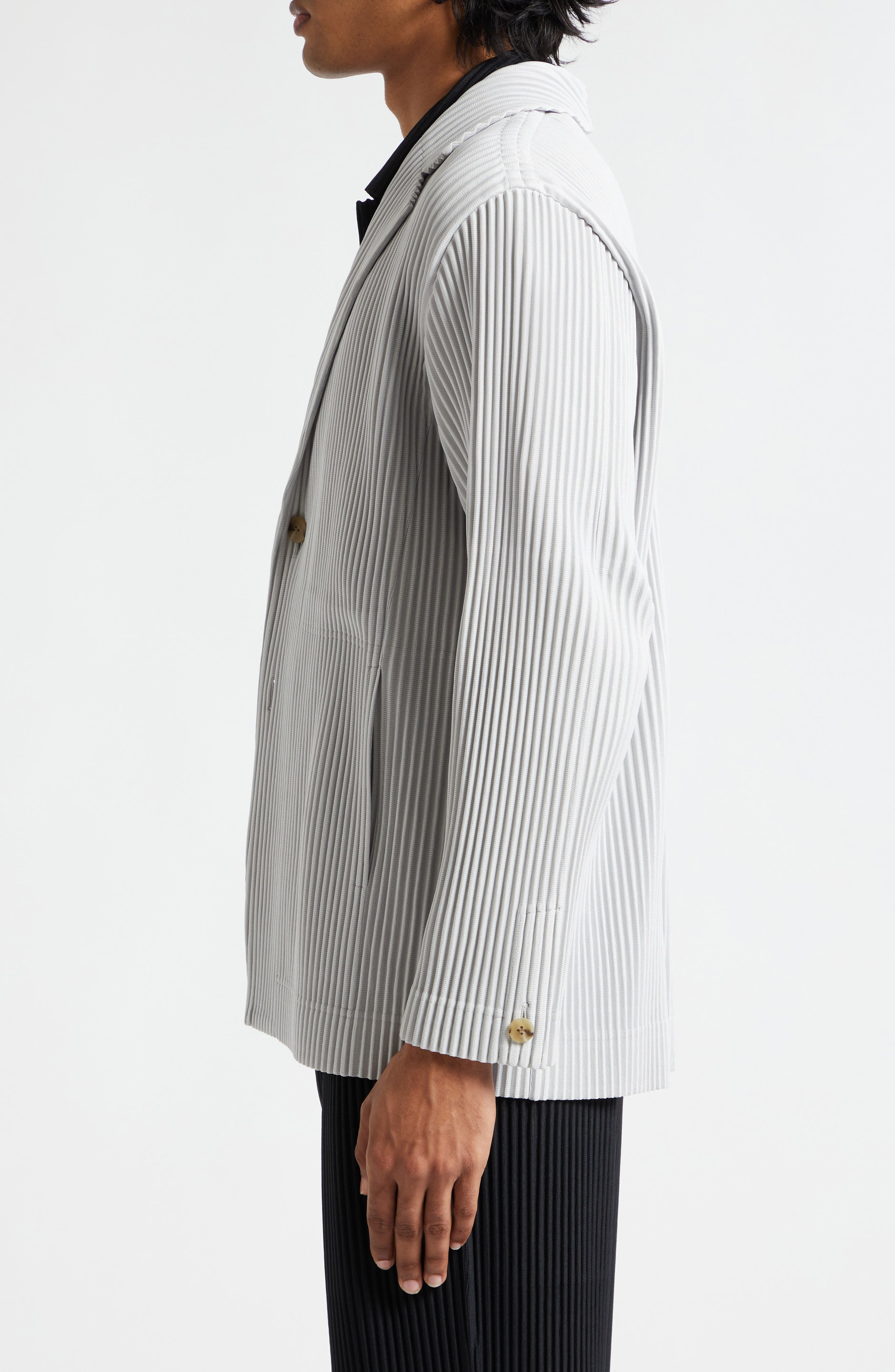 Homme Plissé Issey Miyake Pleated Blazer in Light Gray at Nordstrom - 4