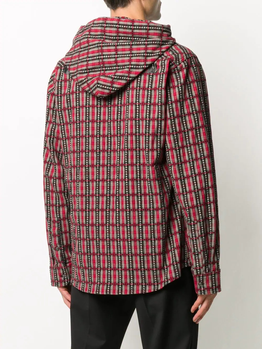 checked hooded jacket - 4