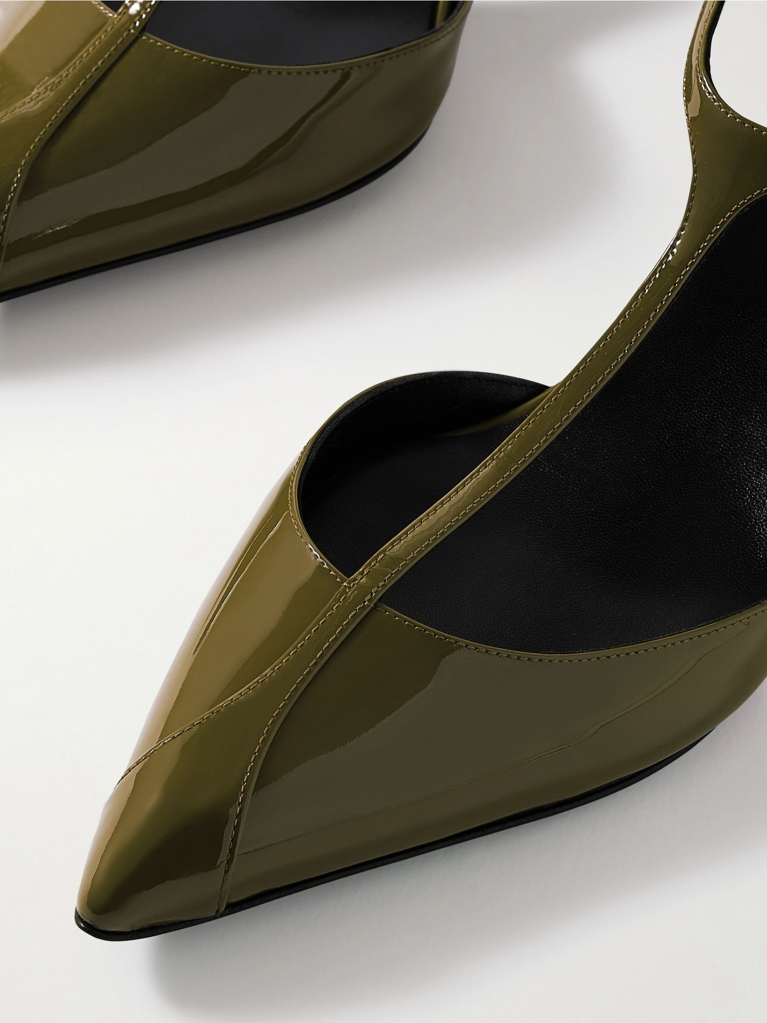 Mia patent-leather pumps Army green - 4
