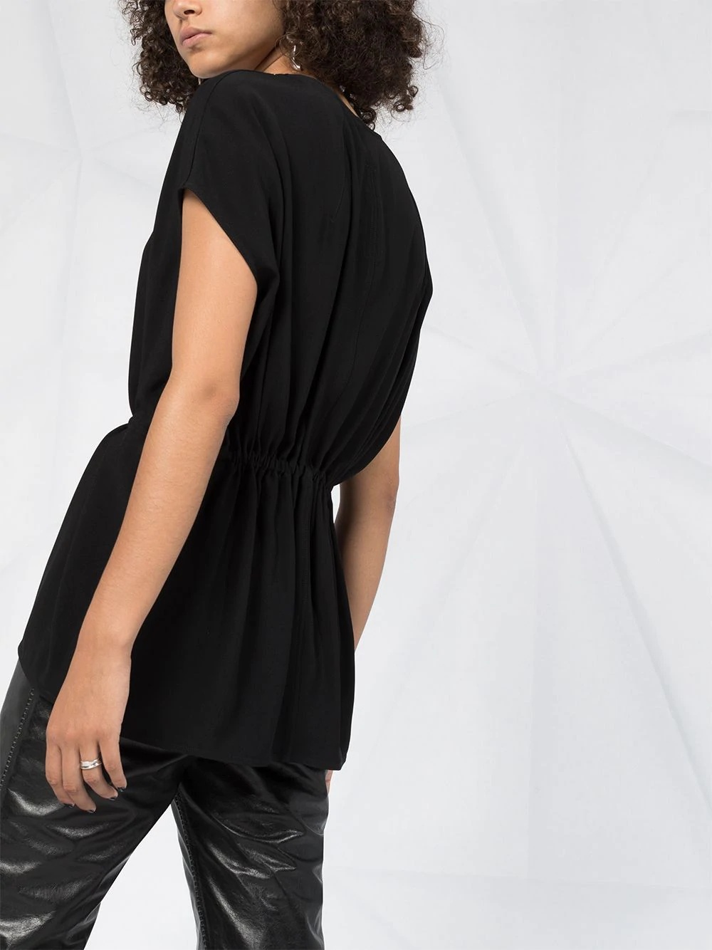 longline drawstring waist T-shirt - 3