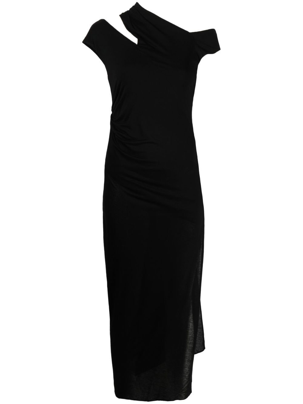 asymmetric jersey midi-dress - 1