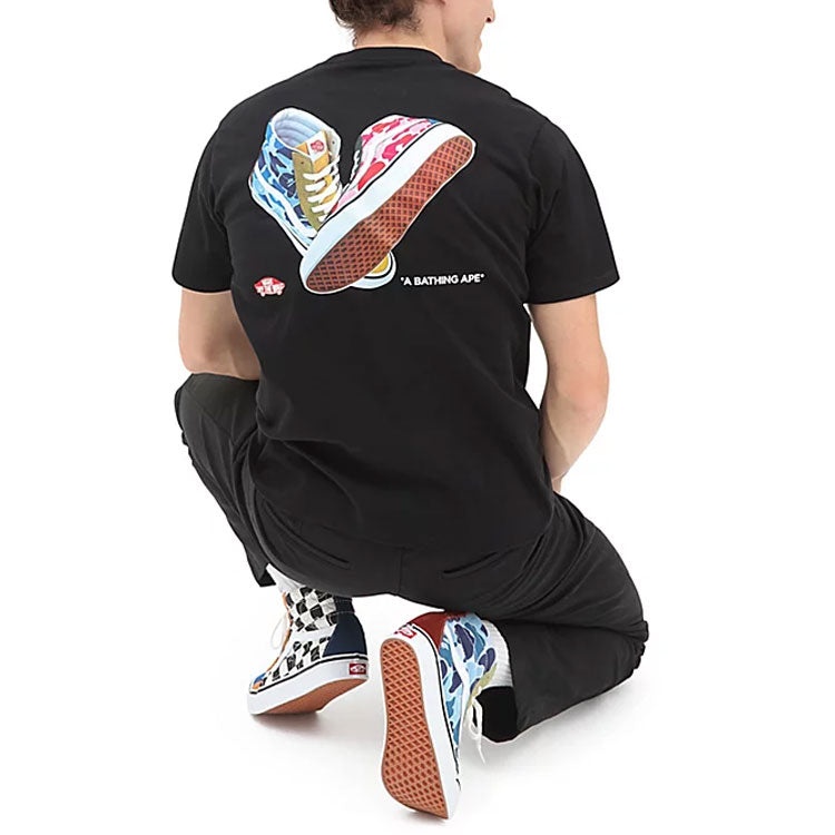 Vans x BAPE Sk8-Hi T-Shirt 'Black' VN0A7XQ8448 - 5