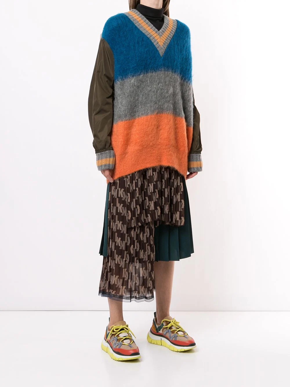 oversized colour-block jumper - 3