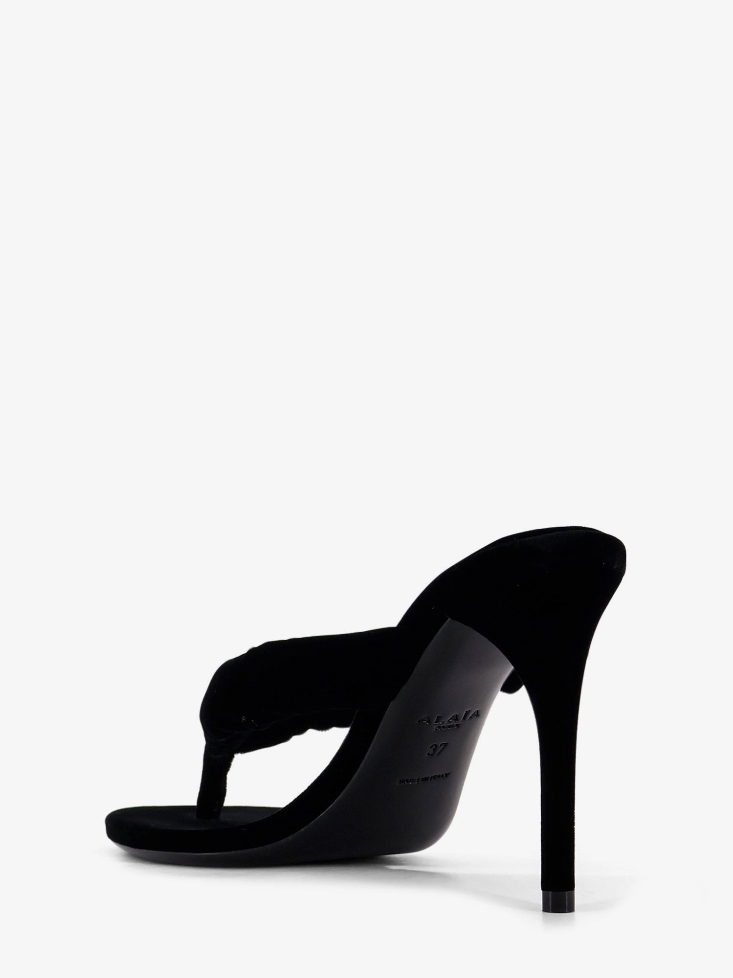 Thong Sandals With Velvet Heel - 3