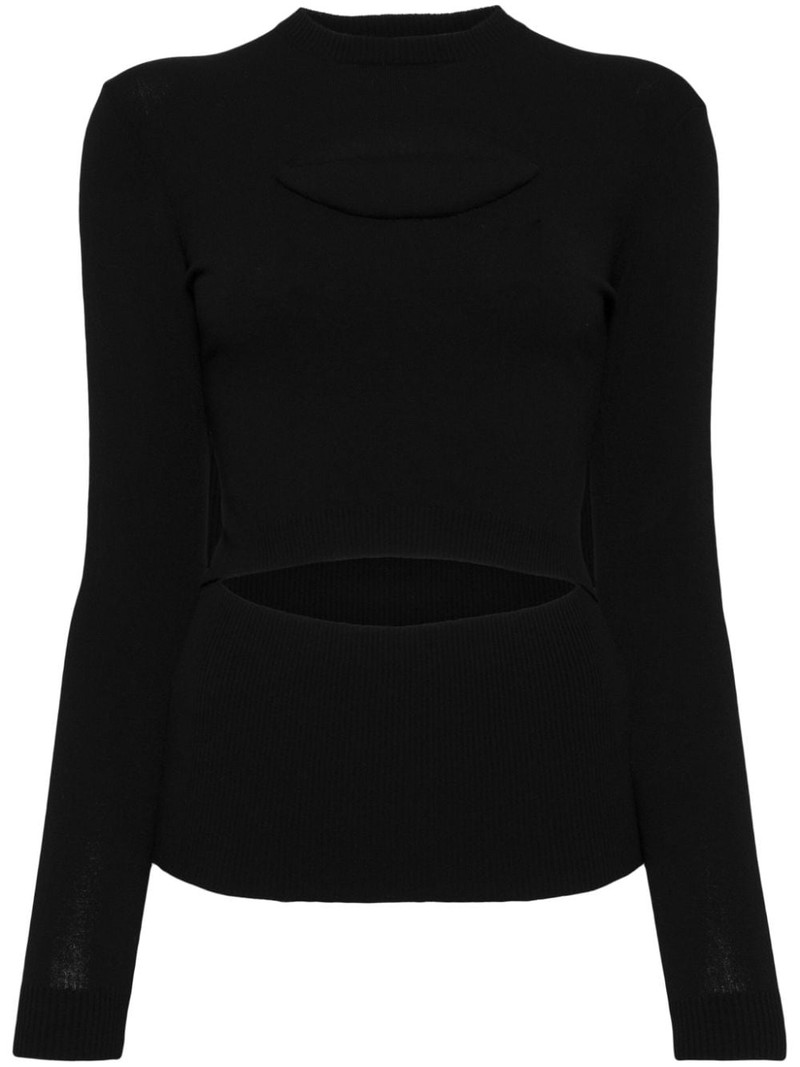 lip-appliqué knitted top 1