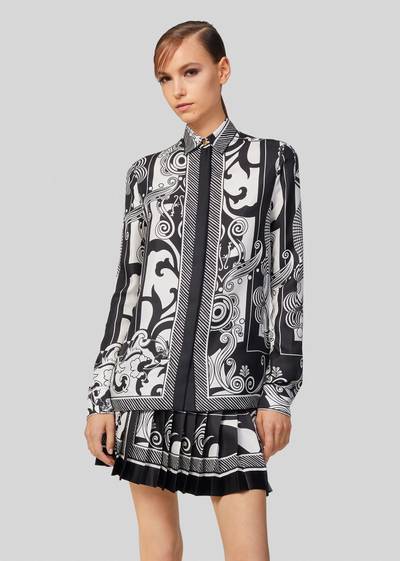 VERSACE Optical Virtus Print Silk Twill Shirt outlook