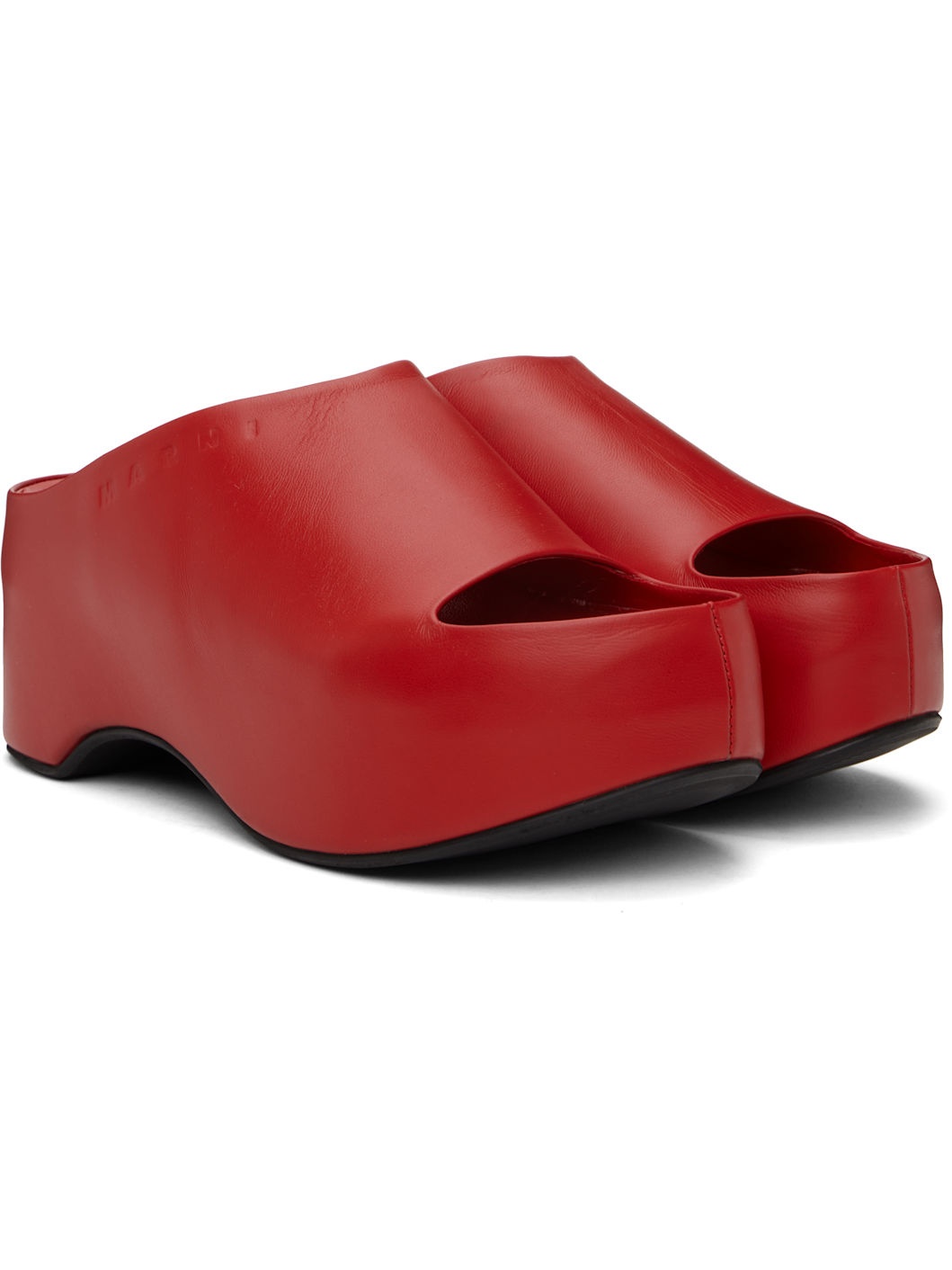 Red Platform Heeled Sandals - 4